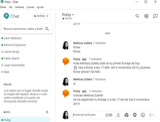 chatbot de recursos humanos